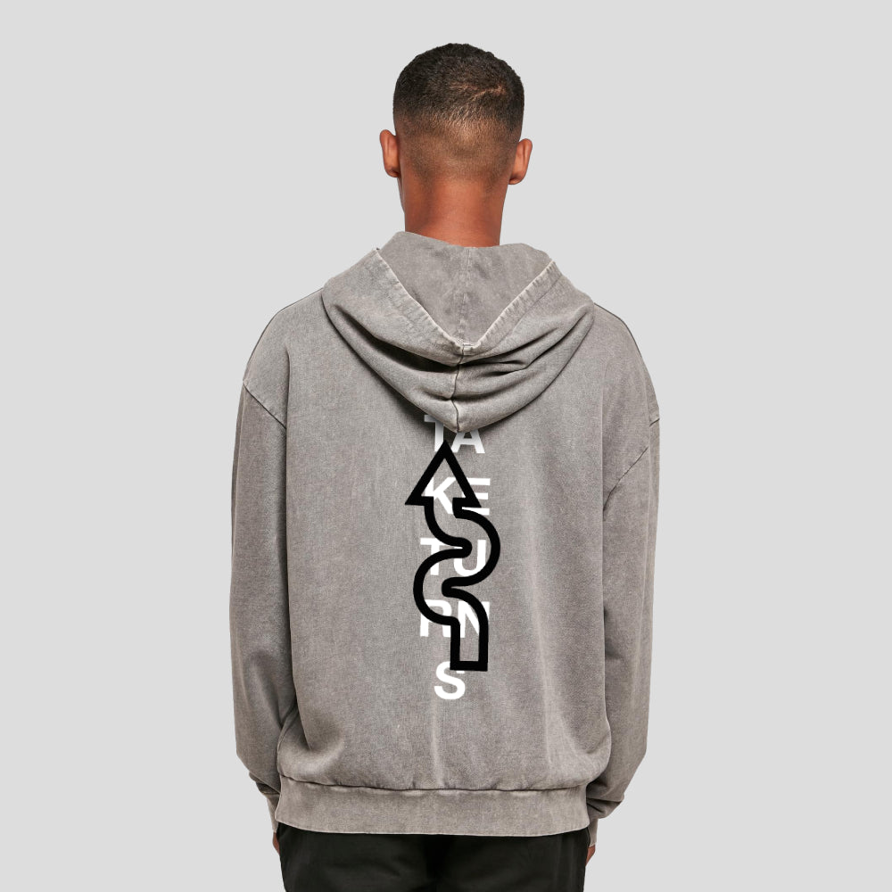 Acid Concrete Grey tuner hoodie model take turns design VHKL
