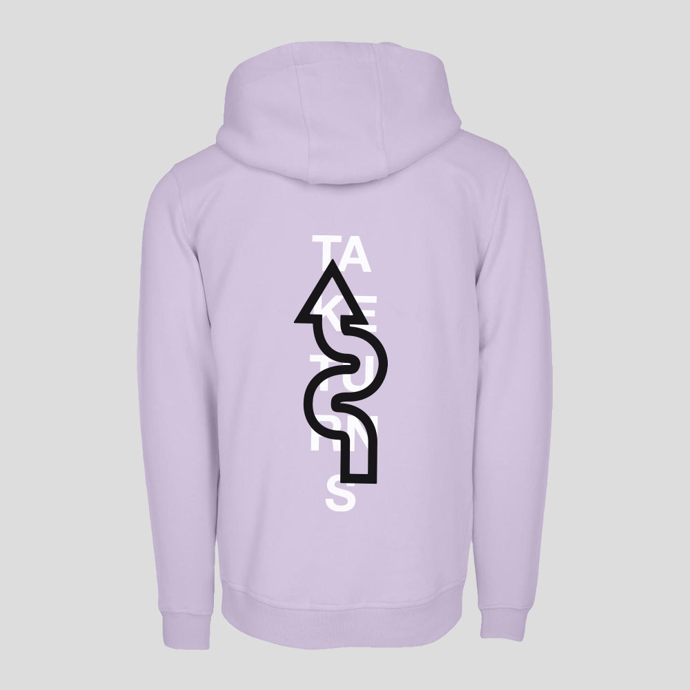 Lilac tuner hoodie rear take turns design VHKL