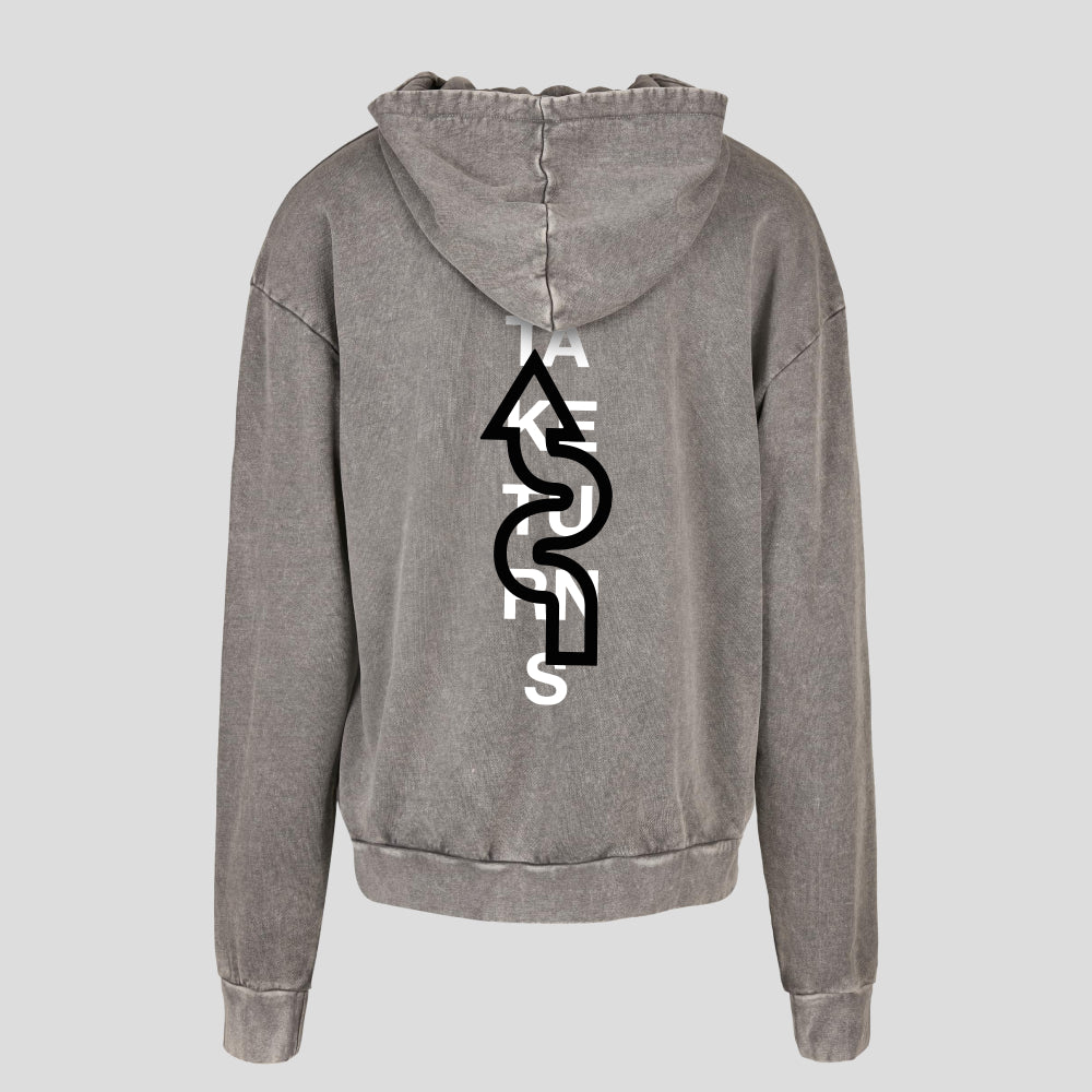 Acid Concrete Grey tuner hoodie rear take turns design VHKL