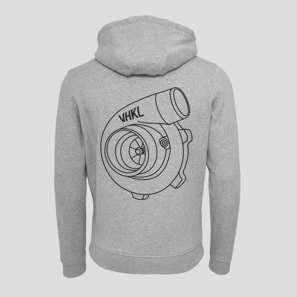 Big Logo Turbo Logo Hooded Sweater - Grey