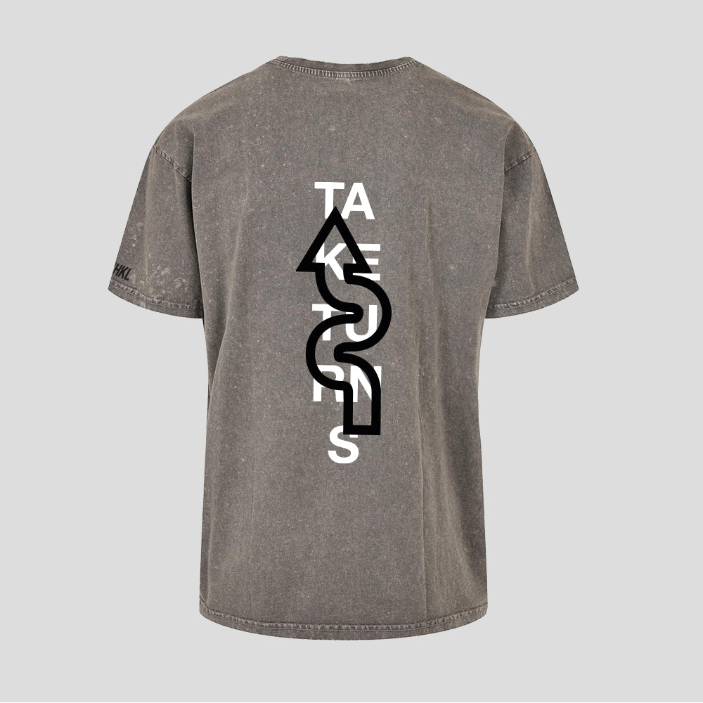 Acid Concrete tuner oversized t-shirt back take turns design VHKL