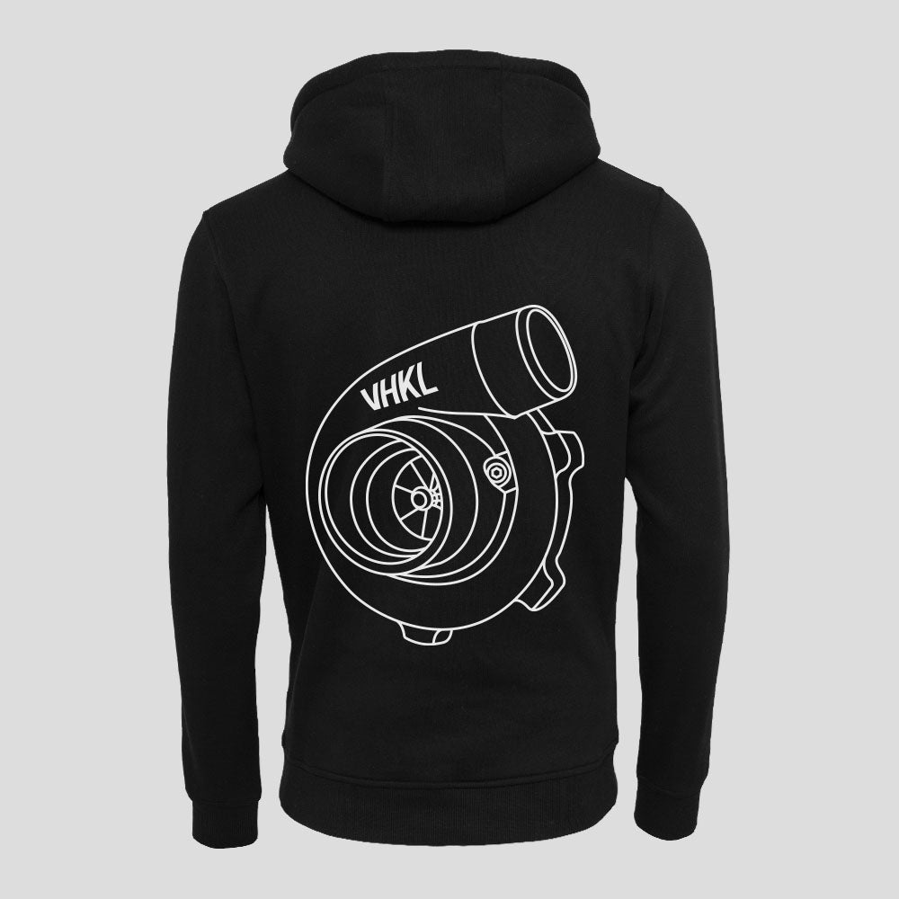 Black Turbo Hoodie back VHKL