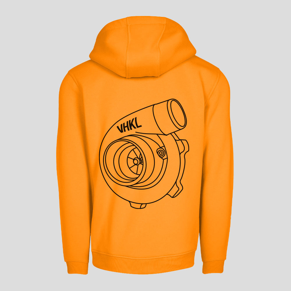 Orange Turbo Hoodie back VHKL