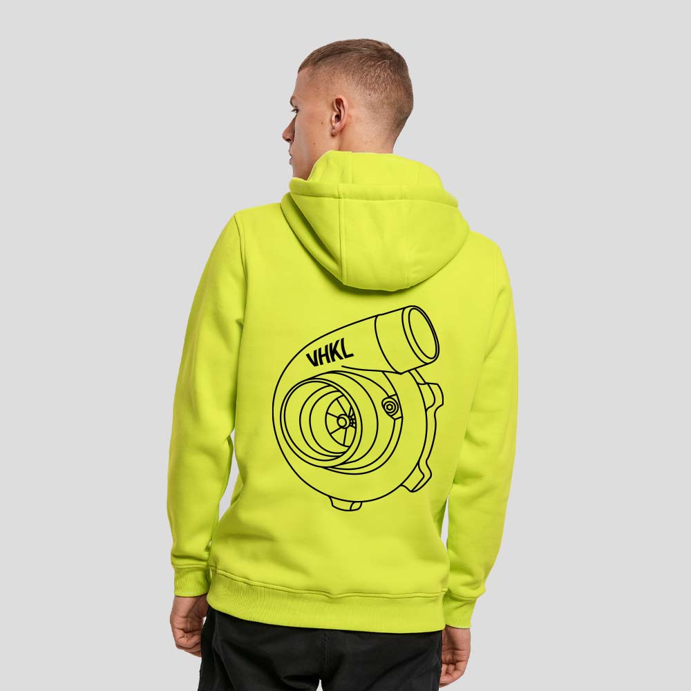 Neon Yellow Turbo hoodie model VHKL